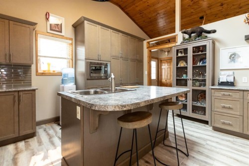 3411 Highway 54, Rural Red Deer County, AB - Indoor Photo Showing Kitchen With Double Sink