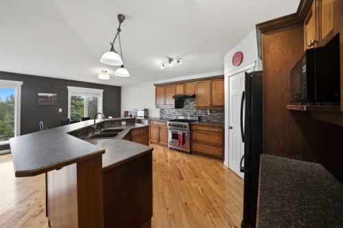 2 Estella Crescent, Lacombe, AB - Indoor Photo Showing Kitchen With Double Sink
