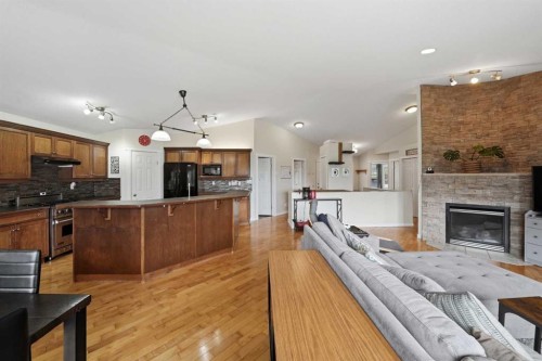 2 Estella Crescent, Lacombe, AB - Indoor With Fireplace