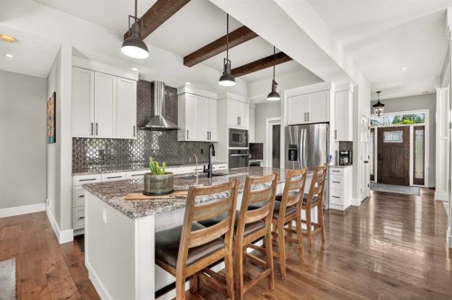 77 Grove Close, Red Deer, AB - Indoor Photo Showing Kitchen With Stainless Steel Kitchen With Upgraded Kitchen