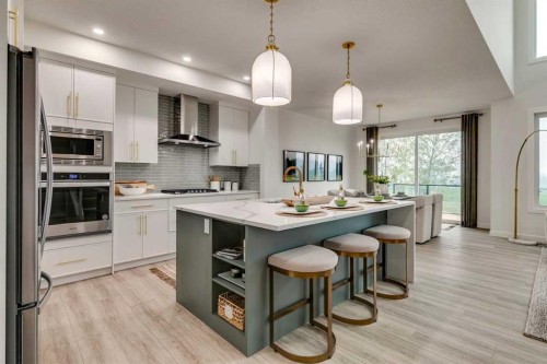 59 Creekside Rise Sw, Calgary, AB - Indoor Photo Showing Kitchen With Stainless Steel Kitchen With Upgraded Kitchen