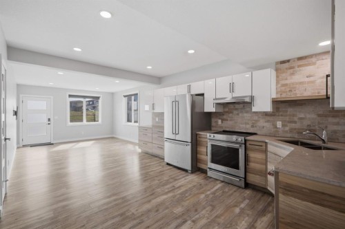 5918 Panorama Drive, Blackfalds, AB - Indoor Photo Showing Kitchen With Double Sink