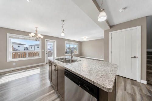 66 Ranchers Close, Lacombe, AB - Indoor Photo Showing Kitchen With Double Sink With Upgraded Kitchen