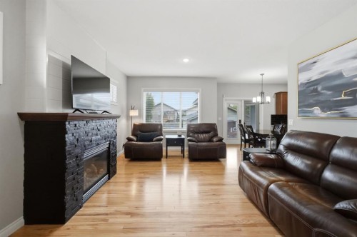 62 Traptow Close, Red Deer, AB - Indoor Photo Showing Living Room With Fireplace