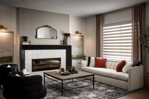 47 Marmot Grove Nw, Calgary, AB - Indoor Photo Showing Living Room With Fireplace