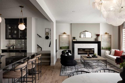 47 Marmot Grove Nw, Calgary, AB - Indoor Photo Showing Living Room With Fireplace
