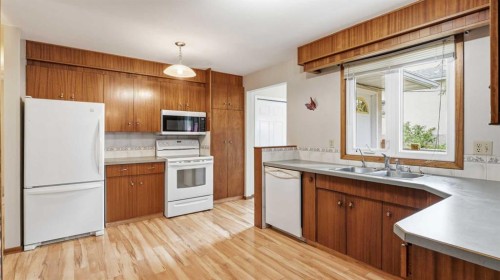 5107 58 Street, Camrose, AB - Indoor Photo Showing Kitchen With Double Sink