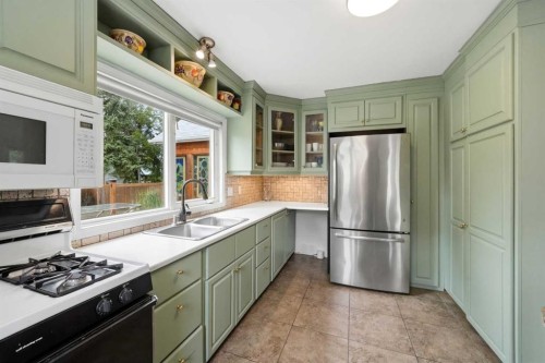 3742 44 Avenue, Red Deer, AB - Indoor Photo Showing Kitchen With Double Sink