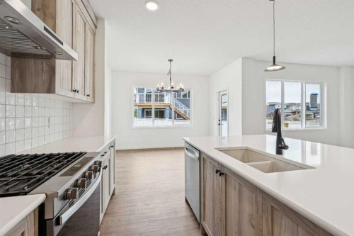 1030 Bayview Crescent Sw, Airdrie, AB - Indoor Photo Showing Kitchen With Double Sink With Upgraded Kitchen