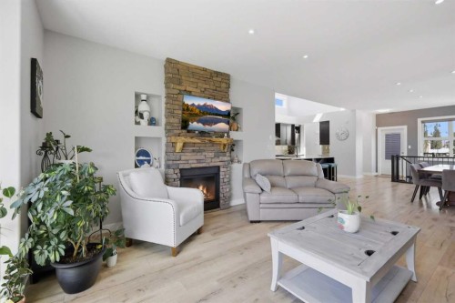 73 Lalor Drive, Red Deer, AB - Indoor Photo Showing Living Room With Fireplace