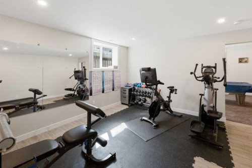 35 Erica Drive, Lacombe, AB - Indoor Photo Showing Gym Room