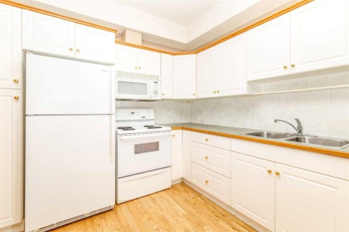 105-4512 52 Avenue, Red Deer, AB - Indoor Photo Showing Kitchen With Double Sink