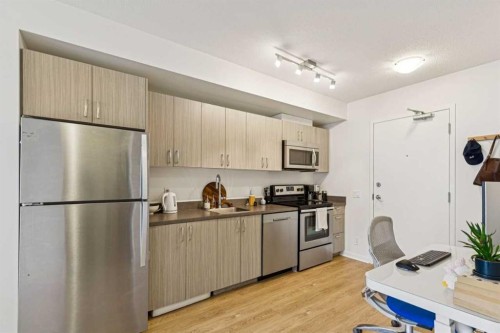 503-450 8 Avenue Se, Calgary, AB - Indoor Photo Showing Kitchen With Stainless Steel Kitchen
