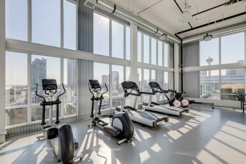 503-450 8 Avenue Se, Calgary, AB - Indoor Photo Showing Gym Room