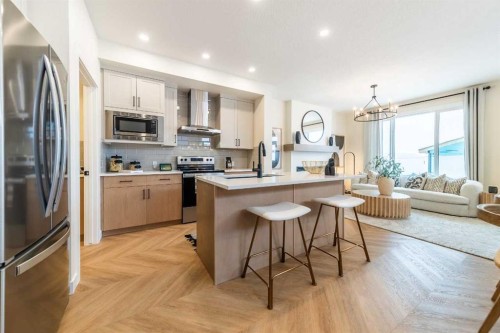 467 Buffaloberry Manor Se, Calgary, AB - Indoor Photo Showing Kitchen With Upgraded Kitchen