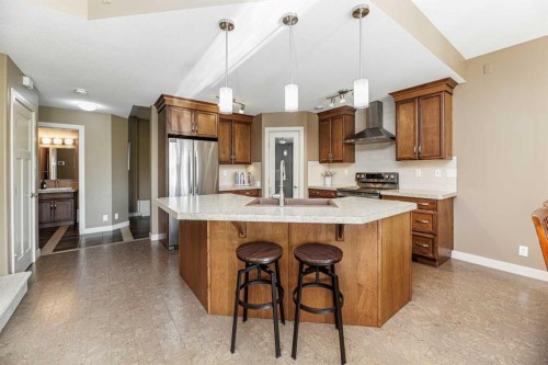 12 Edina Close, Lacombe, AB - Indoor Photo Showing Kitchen With Upgraded Kitchen