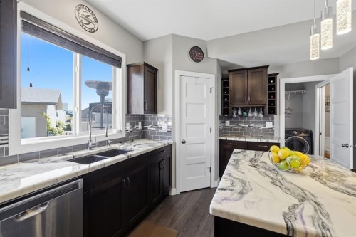 206 Truant Crescent, Red Deer, AB - Indoor Photo Showing Kitchen With Double Sink
