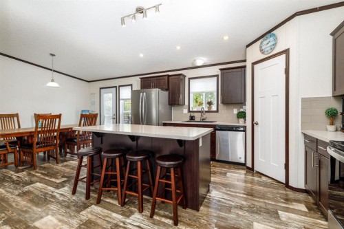 4705 45 Avenue, Alix, AB - Indoor Photo Showing Kitchen With Upgraded Kitchen