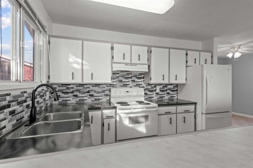 602 Royal Drive, Trochu, AB - Indoor Photo Showing Kitchen With Double Sink