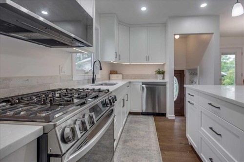 109 Selkirk Boulevard, Red Deer, AB - Indoor Photo Showing Kitchen With Upgraded Kitchen