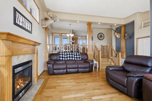 16 Filbert Close, Sylvan Lake, AB - Indoor Photo Showing Living Room With Fireplace