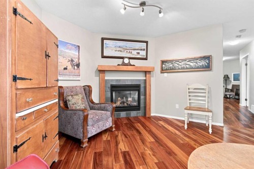 2 Pheasantback Close, Stettler, AB - Indoor Photo Showing Living Room With Fireplace