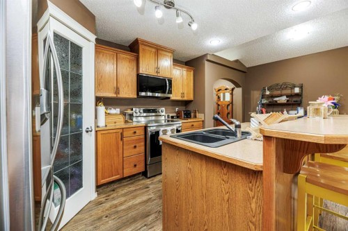 444 Jenkins Drive, Red Deer, AB - Indoor Photo Showing Kitchen With Double Sink