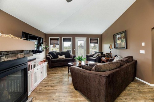 444 Jenkins Drive, Red Deer, AB - Indoor Photo Showing Living Room With Fireplace