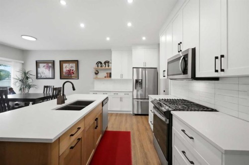 5 Tindale Place, Red Deer, AB - Indoor Photo Showing Kitchen With Stainless Steel Kitchen With Double Sink With Upgraded Kitchen