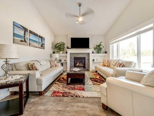 249 Greenwood Road, Coalhurst, AB - Indoor Photo Showing Living Room With Fireplace