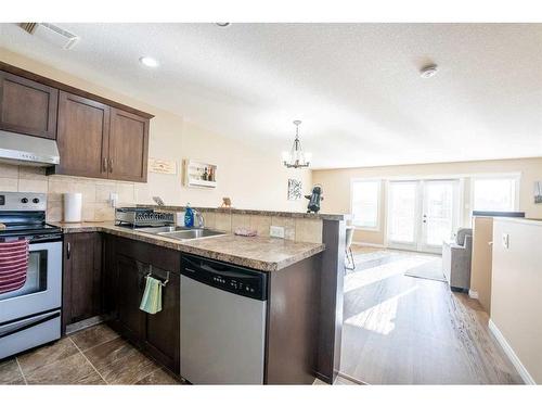 3-23 Cougar Cove North, Lethbridge, AB - Indoor Photo Showing Kitchen With Double Sink