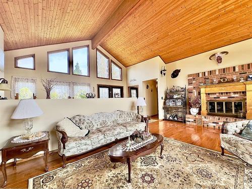 1801 Evergreen Drive, Hillcrest, AB - Indoor Photo Showing Living Room With Fireplace