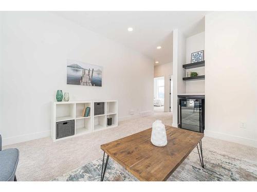 70 Kananaskis Drive, Coleman, AB - Indoor Photo Showing Living Room With Fireplace