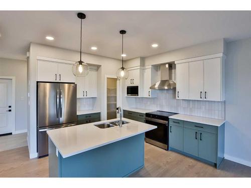 521 Malahat Green West, Lethbridge, AB - Indoor Photo Showing Kitchen With Stainless Steel Kitchen With Double Sink With Upgraded Kitchen