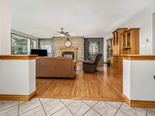 214 21 Street, Fort Macleod, AB - Indoor Photo Showing Living Room With Fireplace