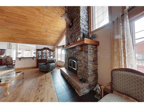 383066 And 383054 Range Road 7-3, Rural Clearwater County, AB - Indoor With Fireplace