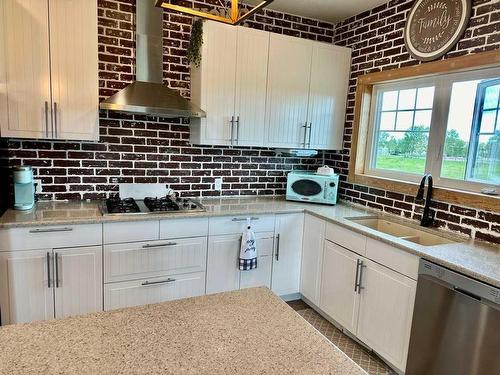 #4, 101022 Rge. Rd. 22-4, Rural Lethbridge County, AB - Indoor Photo Showing Kitchen With Double Sink