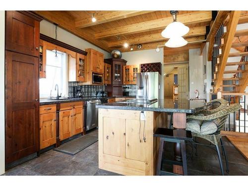 459 Sunset Drive, Rural Vulcan County, AB - Indoor Photo Showing Kitchen With Double Sink