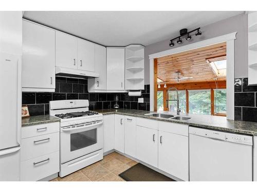 102-4042 Highway 587, Rural Red Deer County, AB - Indoor Photo Showing Kitchen With Double Sink