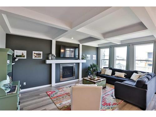 489 Devonia Way West, Lethbridge, AB - Indoor Photo Showing Living Room With Fireplace