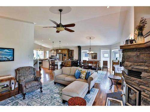 136 Fairway Drive, Coaldale, AB - Indoor Photo Showing Living Room With Fireplace