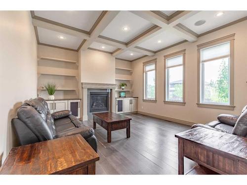 327 Prairie Garden Way South, Lethbridge, AB - Indoor Photo Showing Living Room With Fireplace