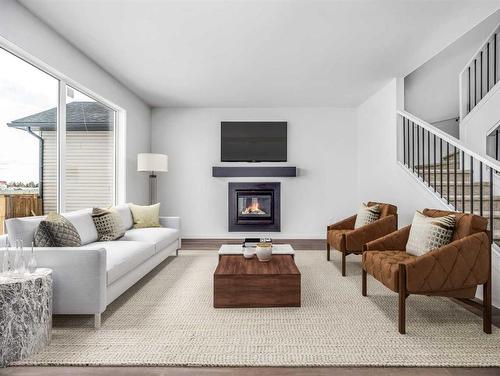 2504 45 Street South, Lethbridge, AB - Indoor Photo Showing Living Room With Fireplace