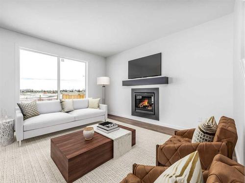 2504 45 Street South, Lethbridge, AB - Indoor Photo Showing Living Room With Fireplace