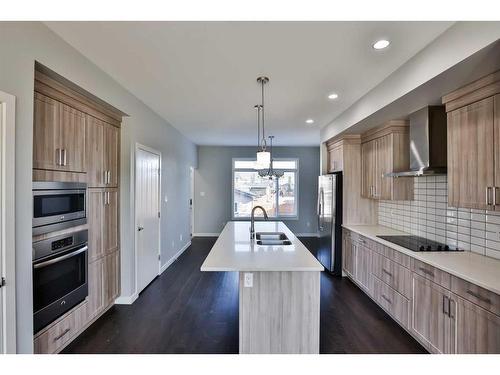 1017 Alice Birch Point North, Lethbridge, AB - Indoor Photo Showing Kitchen With Stainless Steel Kitchen With Double Sink With Upgraded Kitchen