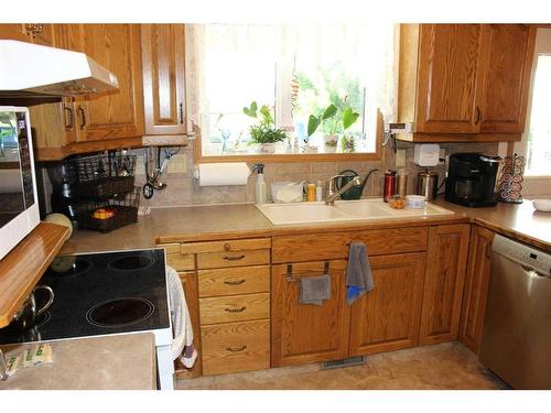 100 4Th Street, Picture Butte, AB - Indoor Photo Showing Kitchen With Double Sink