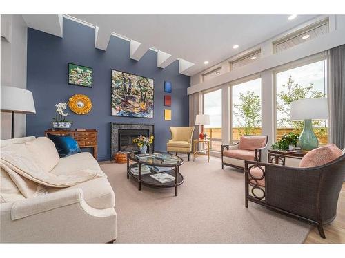 1401 Halifax Road West, Lethbridge, AB - Indoor Photo Showing Living Room With Fireplace