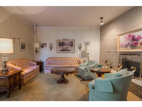 2808 South Parkside Drive South, Lethbridge, AB - Indoor Photo Showing Living Room With Fireplace