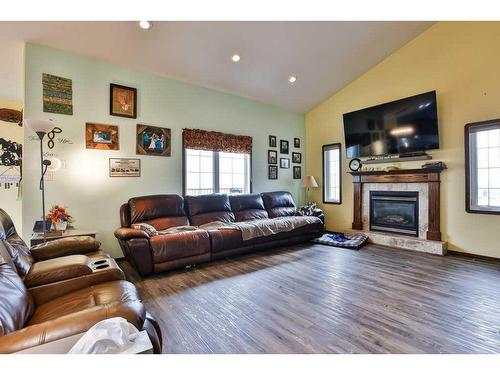 91041 Rge Rd 164, Taber, AB - Indoor Photo Showing Living Room With Fireplace