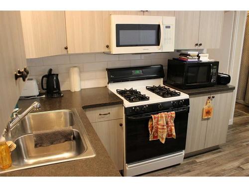 106 3Rd Street, Picture Butte, AB - Indoor Photo Showing Kitchen With Double Sink